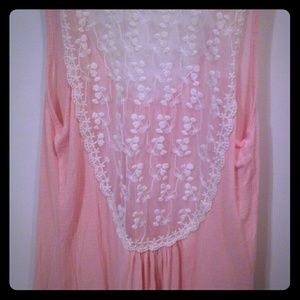 Pink lace backing tank